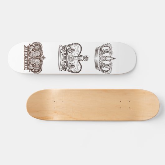 ヴィンテージのスタイルの王冠との王室のなデザイン スケートボード (横)