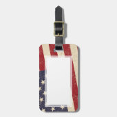 ヴィンテージのスタイルの米国旗のグランジな一見 ラゲッジタグ (正面縦)