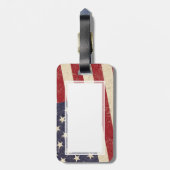 ヴィンテージのスタイルの米国旗のグランジな一見 ラゲッジタグ (裏面縦)