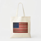 ヴィンテージのスタイルの米国旗の愛国心が強いデザイン トートバッグ (正面)