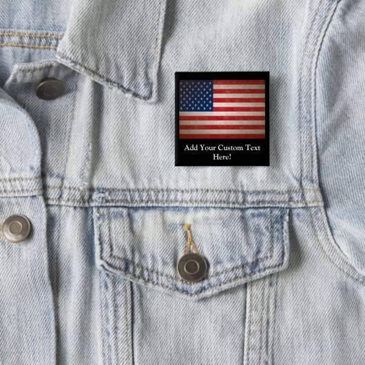 ヴィンテージのスタイルの米国旗の愛国心が強いデザイン 缶バッジ (インサイチュ)