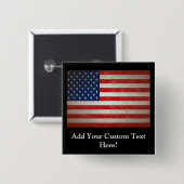 ヴィンテージのスタイルの米国旗の愛国心が強いデザイン 缶バッジ (正面&裏面)