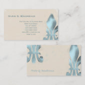 ヴィンテージのスタイルの緑の（紋章の）フラ・ダ・リ 名刺 (正面/裏面)