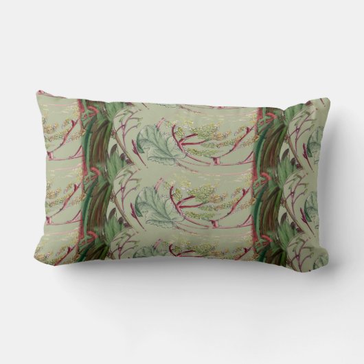 ヴィンテージのスタイルの葉のプリントの腰神経の枕13" x 21 " ランバークッション (裏面)