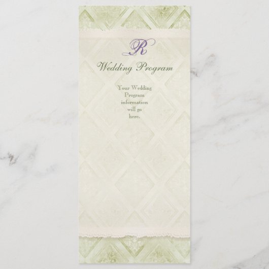 ヴィンテージのスタイルの薄紫のアジサイ-結婚式プログラム プログラム (裏面)