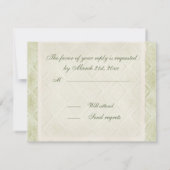 ヴィンテージのスタイルの薄紫のアジサイ- RSVPの応答カード 出欠カード (裏面)