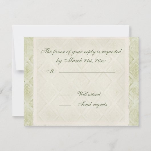 ヴィンテージのスタイルの薄紫のアジサイ- RSVPの応答カード 出欠カード (裏面)