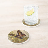 ヴィンテージのスタイルの蝶イラストレーションのコースター コースター (側面)