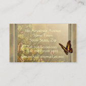 ヴィンテージのスタイルの蝶イラストレーションのプロフィールカード 名刺 (裏面)