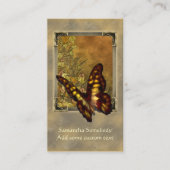 ヴィンテージのスタイルの蝶イラストレーションのプロフィールカード 名刺 (正面)