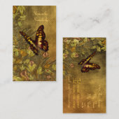 ヴィンテージのスタイルの蝶イラストレーション 名刺 (正面/裏面)