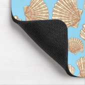 ヴィンテージのスタイルの貝殻パターン|はあなたのイニシャルを加えます マウスパッド (コーナー)