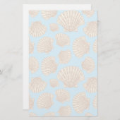 ヴィンテージのスタイルの貝殻パターン 便箋 (正面/裏面)