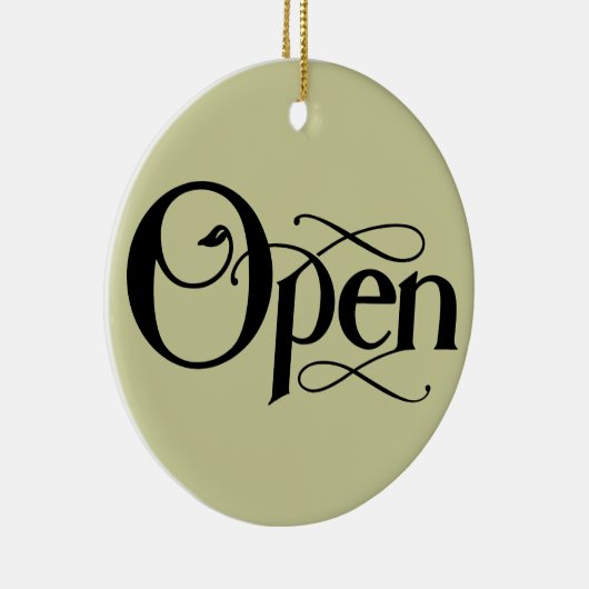 ヴィンテージのスタイルの開いた閉鎖した印 セラミックオーナメント (右)