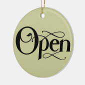 ヴィンテージのスタイルの開いた閉鎖した印 セラミックオーナメント (左)