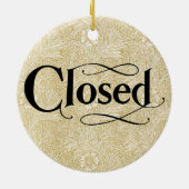 ヴィンテージのスタイルの開いた閉鎖した印 セラミックオーナメント (裏面)