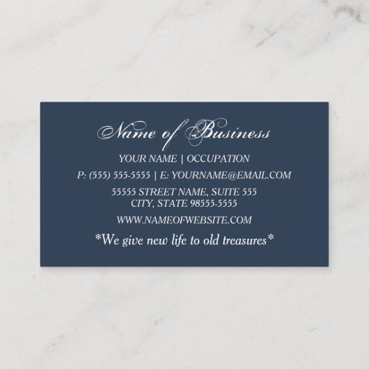 ヴィンテージのスタイルの骨董屋の名刺 名刺 (裏面)