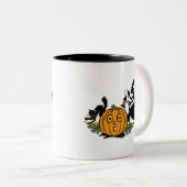 ヴィンテージのスタイルの魔法使いのハロウィンのマグ ツートーンマグカップ (正面右)