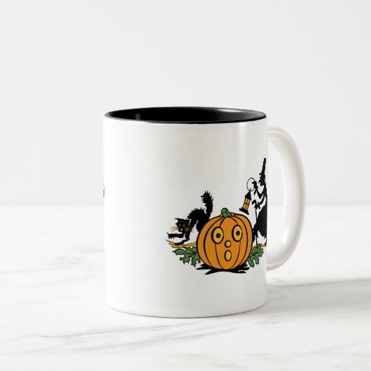 ヴィンテージのスタイルの魔法使いのハロウィンのマグ ツートーンマグカップ