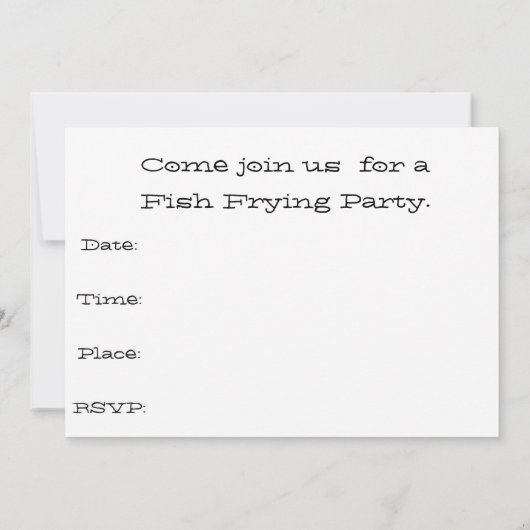 ヴィンテージのスタイルの魚揚げ物のパーティの招待状 招待状 (裏面)