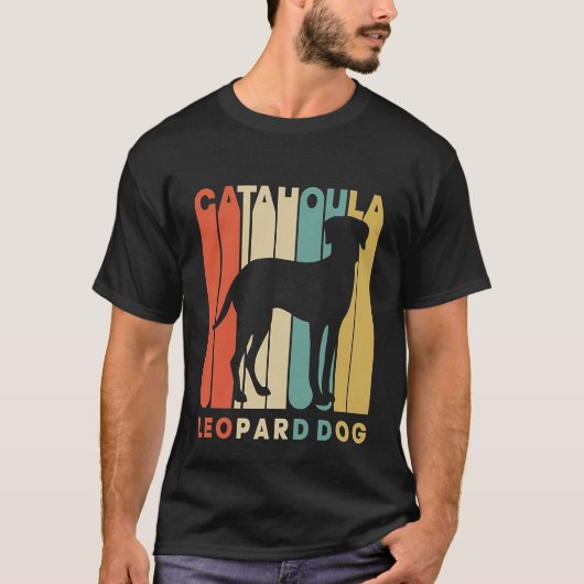 ヴィンテージのスタイルのCatahoulaのヒョウ犬のシルエットのTS Tシャツ (正面)
