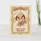 ヴィンテージのスタイルのCrawfishの（紋章の）フラ・ダ・リの誕生日 カード (正面)