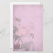 ヴィンテージのスタイルのDuskyピンクのバラの筆記用紙 便箋 (正面/裏面)