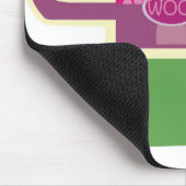 ヴィンテージのスタイルのWoofのガーリーな犬 マウスパッド (コーナー)