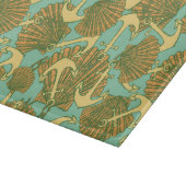 ヴィンテージのスタイルパターンのいかりそして貝 カッティングボード (角)