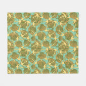 ヴィンテージのスタイルパターンのいかりそして貝 フリースブランケット (正面(横))