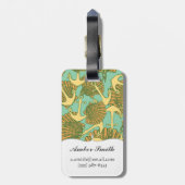 ヴィンテージのスタイルパターンのいかりそして貝 ラゲッジタグ (裏面縦)