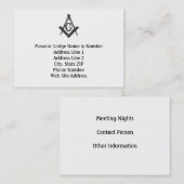 ヴィンテージのスタイルフリーメーソンのロッジの名刺 名刺 (正面/裏面)