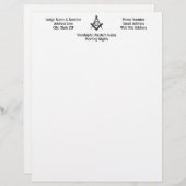 ヴィンテージのスタイルフリーメーソンのロッジレターヘッド レターヘッド (正面/裏面)