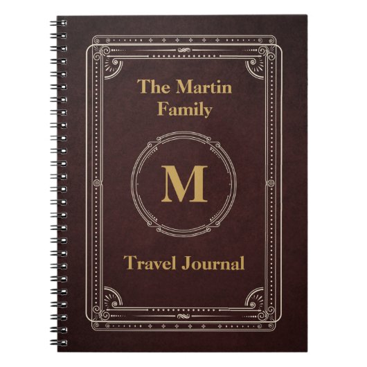 ヴィンテージのスタイル旅行ジャーナル ノートブック (正面)
