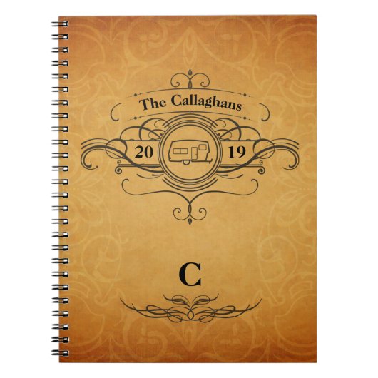 ヴィンテージのスタイルRVのキャンピングカー旅行ジャーナル ノートブック (正面)