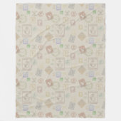 ヴィンテージのスタンプパターンフリース フリースブランケット (正面)