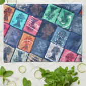 ヴィンテージのスタンプ キッチンタオル (折り畳み)