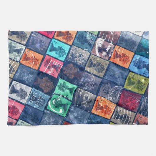 ヴィンテージのスタンプ キッチンタオル (横)