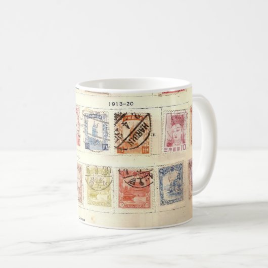 ヴィンテージのスタンプ コーヒーマグカップ (正面右)