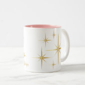 ヴィンテージのスターバストのパーソナライズなコーヒー・マグ ツートーンマグカップ (正面右)