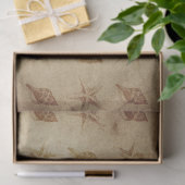 ヴィンテージのスターフィッシュとシェルが茶色のデコページ 薄葉紙 (ギフト)