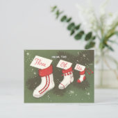 ヴィンテージのストッキング シーズンポストカード (スタンド正面)