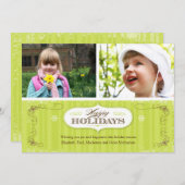 ヴィンテージのストライプな休日カード シーズンカード (正面/裏面)