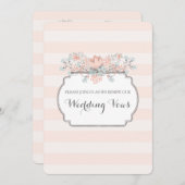 ヴィンテージのストライプな結婚式誓約の更新の招待状 招待状 (正面/裏面)