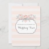 ヴィンテージのストライプな結婚式誓約の更新の招待状 招待状 (正面)