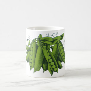 ヴィンテージのスナップエンドウ、食品、ヘルシーな野菜 コーヒーマグカップ
