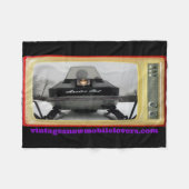 ヴィンテージのスノーモービルの恋人1972の北極猫毛布 フリースブランケット (正面(横))