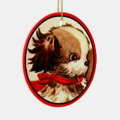 ヴィンテージのスパニエル犬の子犬のオーナメント セラミックオーナメント (右)