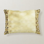 ヴィンテージのスパンコールの金ゴールドの《写真》ぼけ味のテンプレート アクセントクッション (正面)