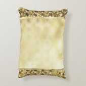ヴィンテージのスパンコールの金ゴールドの《写真》ぼけ味のテンプレート アクセントクッション (裏面(縦))